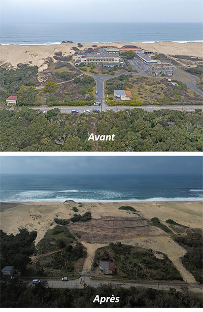 Projet de d�construction de l�ancien centre h�liomarin � Labenne (40) et restauration de la dune et des habitats associ�s